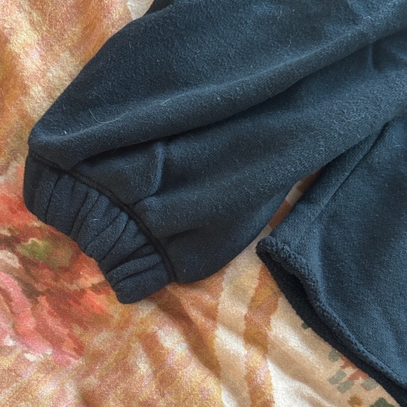 Aerie Black Cropped Sweatshirt & Shorts Set - Picture 3 of 5